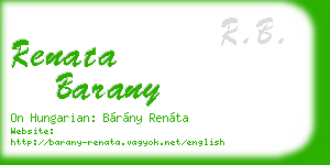 renata barany business card